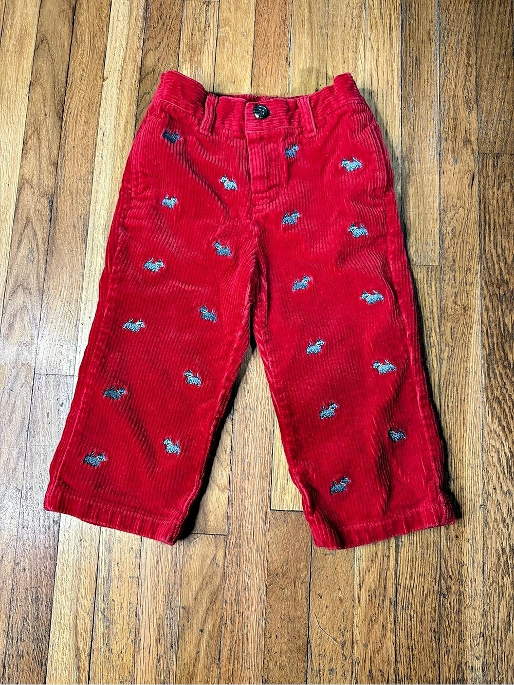 Ralph Lauren Red Corduroy Scottie Dog Embroidered Pants Boys 18M